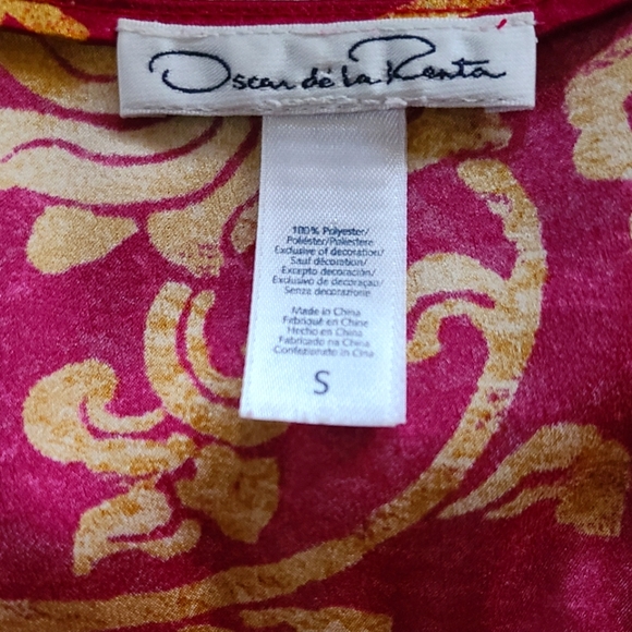 Vintage Oscar de La Renta Satin Caftan Dress Robe - Picture 8 of 8